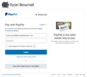 Paypal Webpage